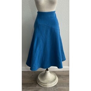 SAYAKA DAVIS Women’s Wool Blend High Waist A-Line Midi Skirt Size Medium Blue